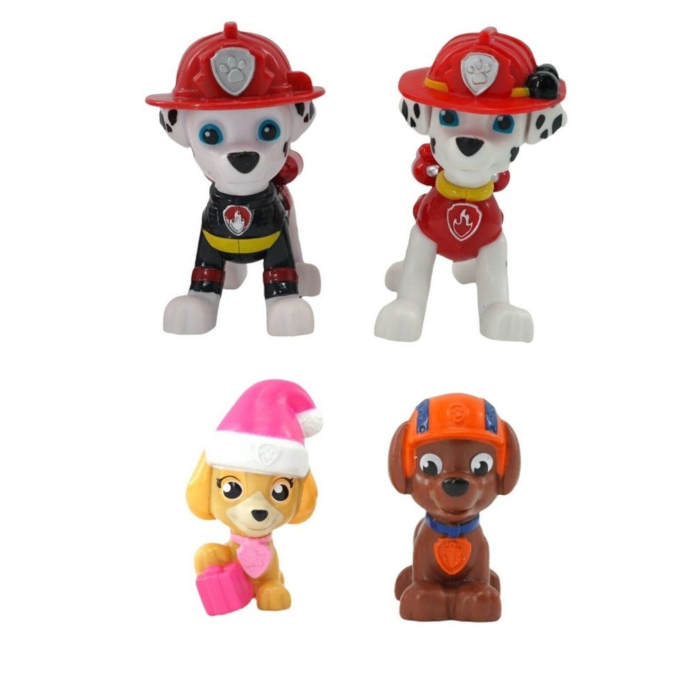 Lot of 4 Paw Patrol Mini Figure Dogs Pups Marshall Zuma Skye